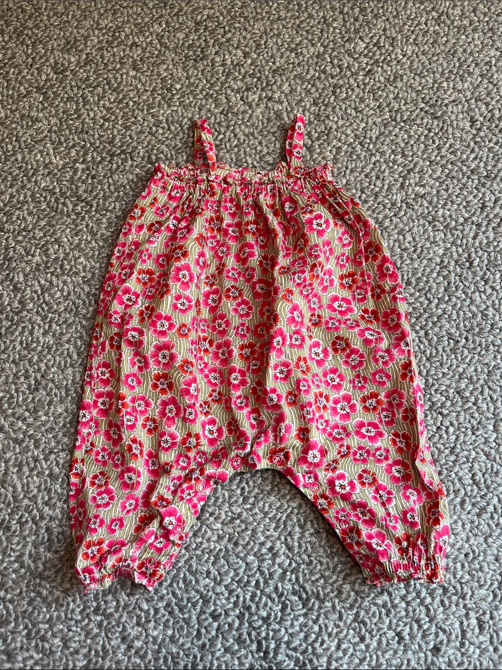 Bonpoint Pink Floral Cotton Romper